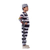 Prisoner Jail Halloween Costume with Tattoo Sleeve and Toy Handcuffs for Kids - Spooktacular Creations