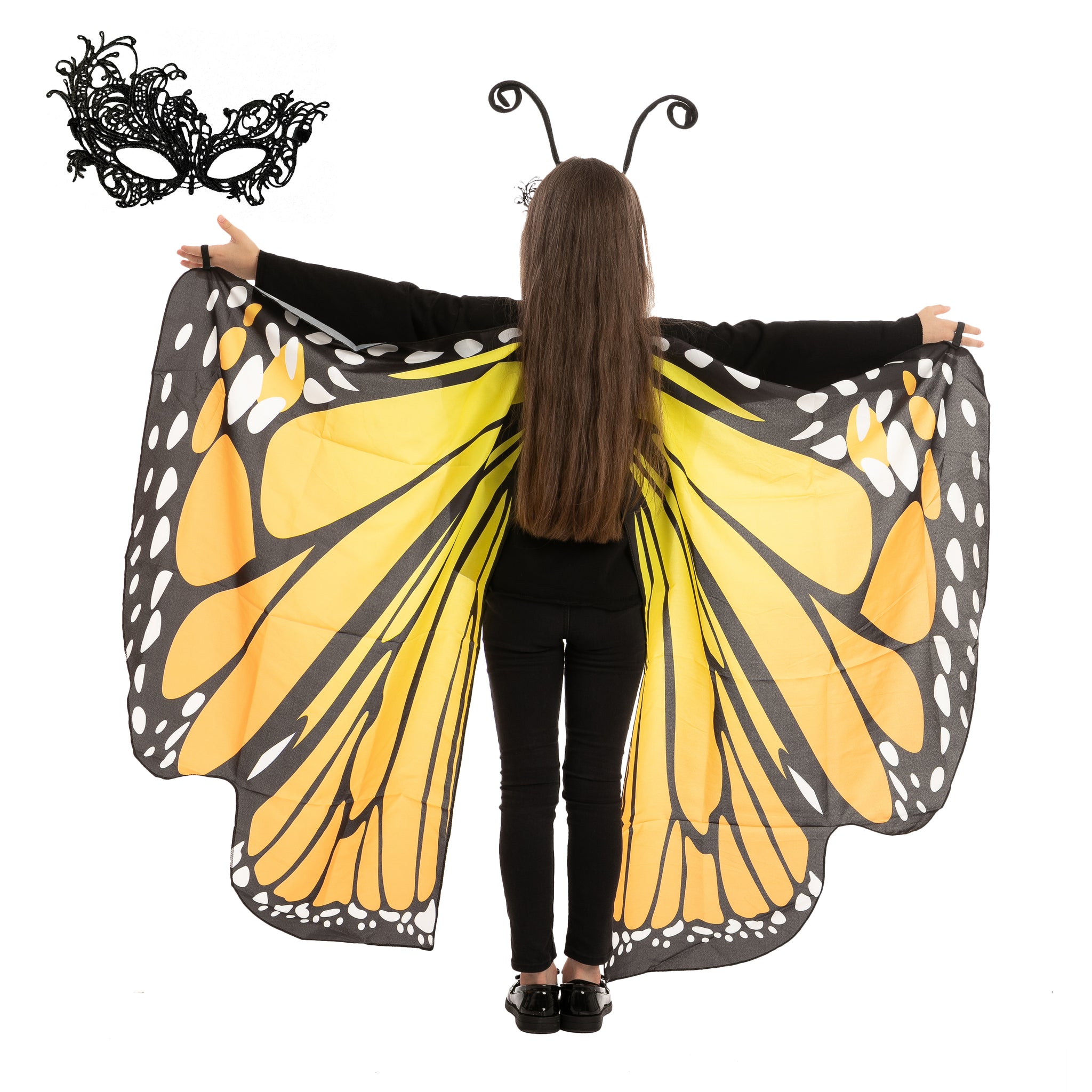 Spooktacular Creations Butterfly Wings Costume For Kids - Unisex Blue Fairy Wings With Antenna Headband