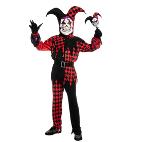 Evil Jester Costume (Red) Cosplay- Child