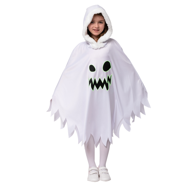 Scary Smiling Ghost Dress with Hood - Child