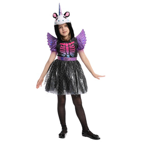 Dark Unicorn Skeleton Dress Costume Cosplay- Child