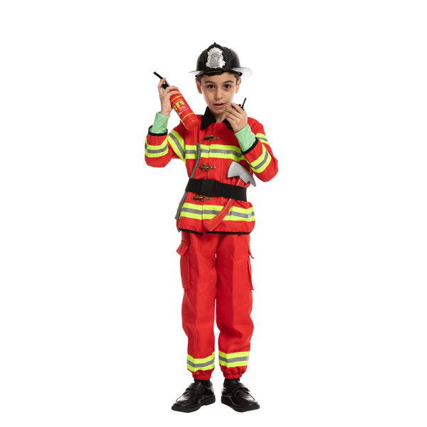 Red Firefighter Costume For Role Play Cosplay- Child