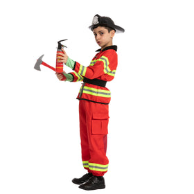 Red Firefighter Costume For Role Play Cosplay- Child