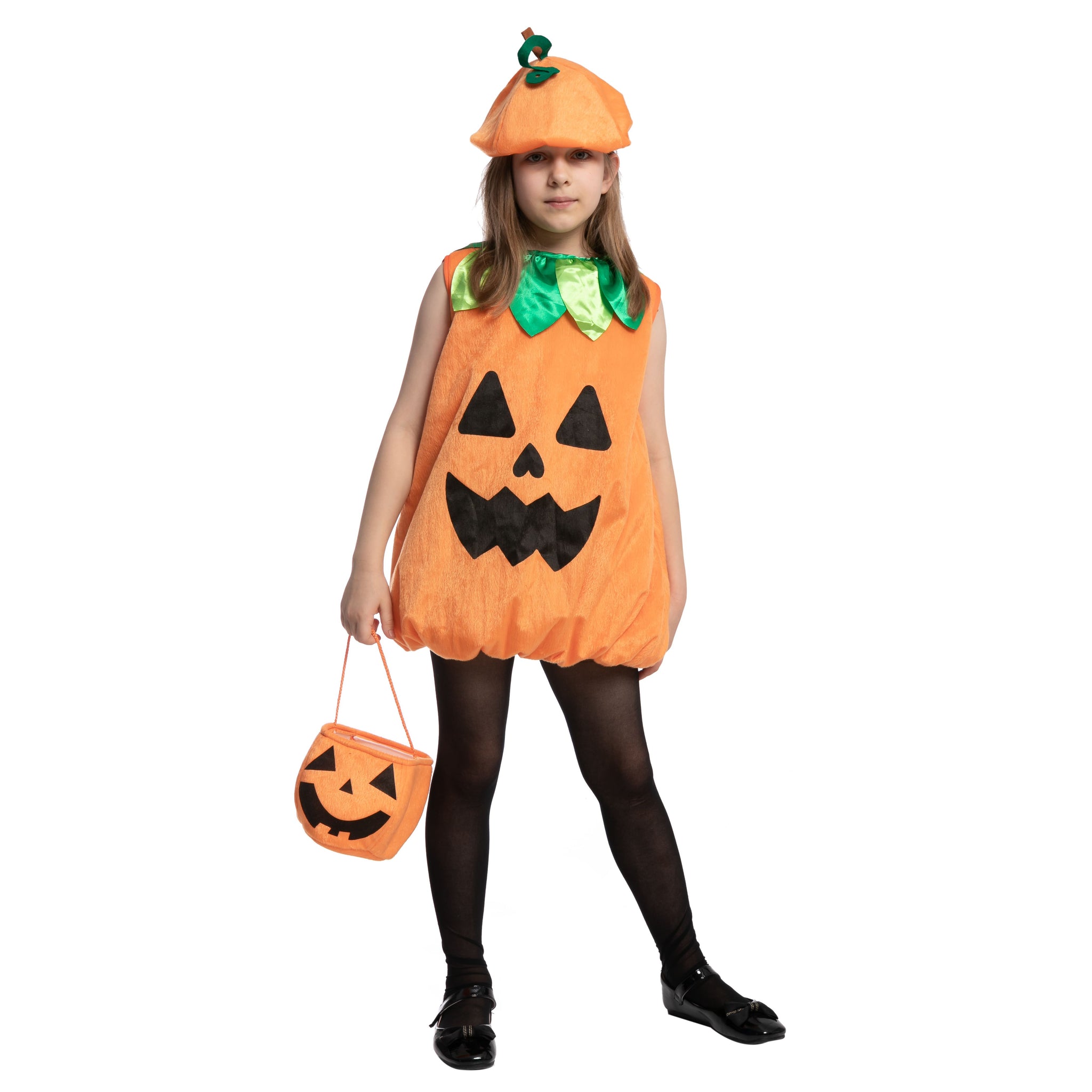 Child Girl Pumpkin Dress Costume Set- SPOOKTACULAR | Spooktacular Creations
