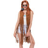 Hippie Costume with Cosplay Accessories Set, 4 Pcs - Adult