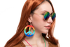Hippie Costume with Cosplay Accessories Set, 4 Pcs - Adult