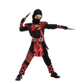 Dragon Scales Red/Black Ninja Costume Cosplay- Child