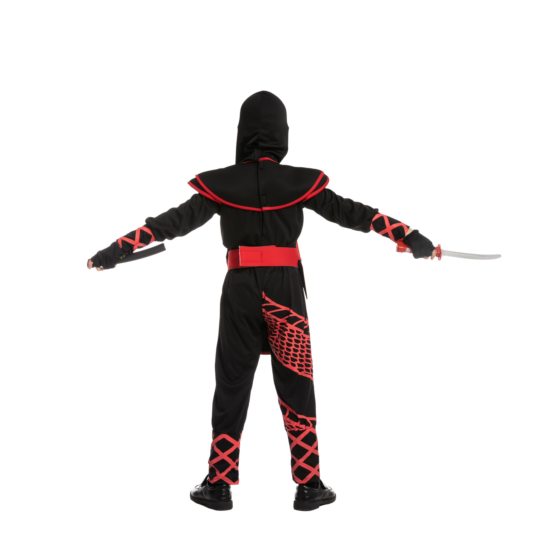 Dragon Ninja Master 5 Piece Costume Set - Black/Red