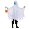 Ghost Costume with Mask & Pumpkin Bucket Cosplay- Child