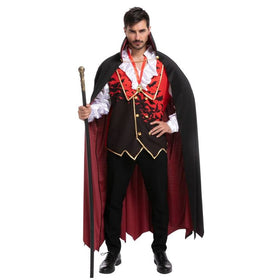 Fantasia de vampiro assustador medieval de Halloween da Spooktacular  Creations renascença para homens cosplay de Pecados, Vermelho, X-Large 