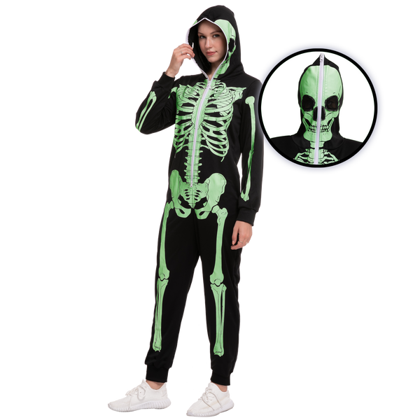 Skeleton Glow in the Dark jumpsuit for Women