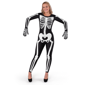Glow-in-the-Dark Lady Skeleton Costume - Adult