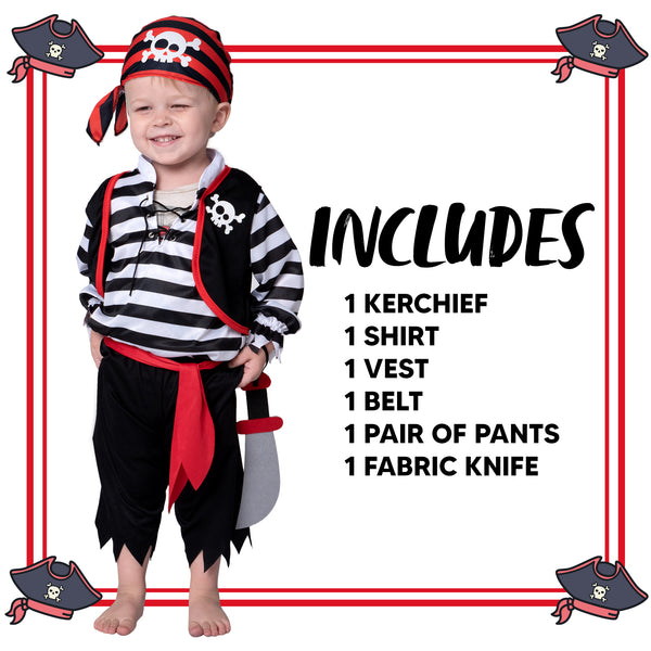 Striped Pirate Costume - Child