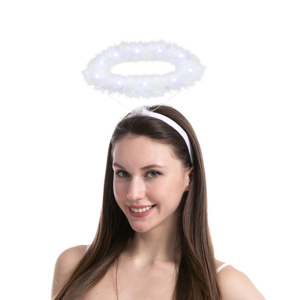 White LED Angel Halo Headband Cosplay Kit Role Play Accessories, 3 Pack