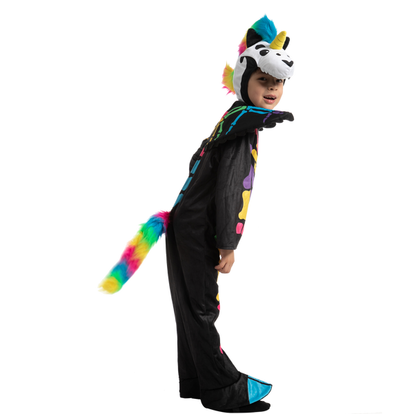 Colorful Unicorn Skeleton Costume for Role Play Cosplay- Child