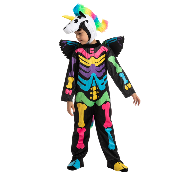 Colorful Unicorn Skeleton Costume for Role Play Cosplay- Child