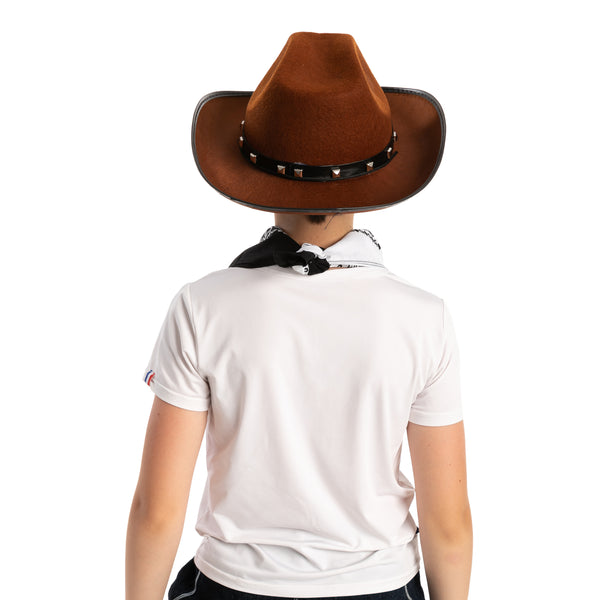 Brown Cowboy Hat with 3 Bandanas