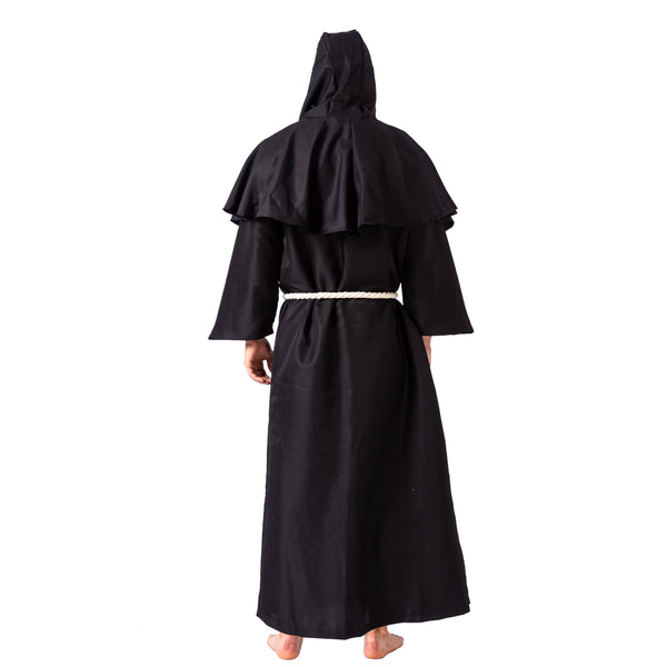 Medieval Hooded Monk Cloak Renaissance Priest Robe Halloween Costume - Adult - Spooktacular Creations