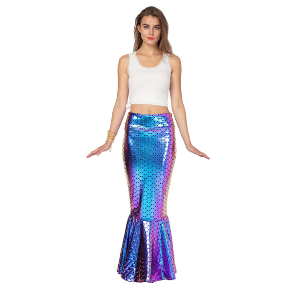 Metallic Hologram Shiny Mermaid Skirt Costume - Adult - Spooktacular Creations