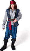 Men Blue Pirate Costume - Adult