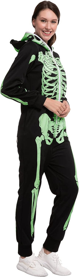 Women Glowing Skeleton Pajama jumpsuit - Adult
