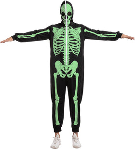 Men Skeleton Pajama jumpsuit(Glow in the Dark)-Adult