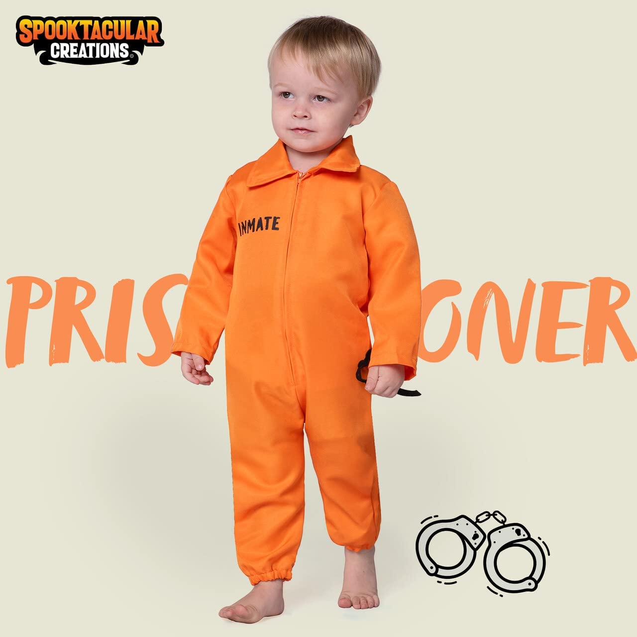 Spooktacular Baby modern orange prison uniform costume - Child