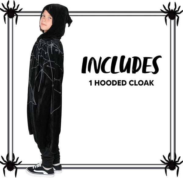 Unisex Kids Spider Web Hooded Cloak - Child