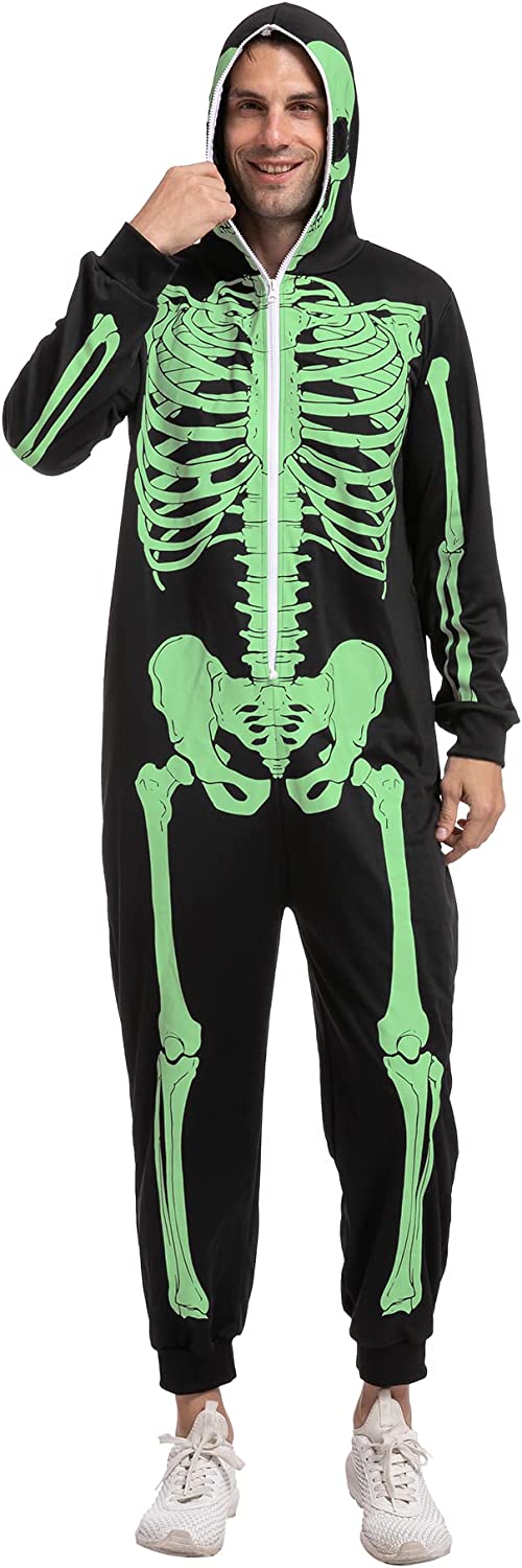 Men Skeleton Pajama jumpsuit (Glow in the Dark) - Adult