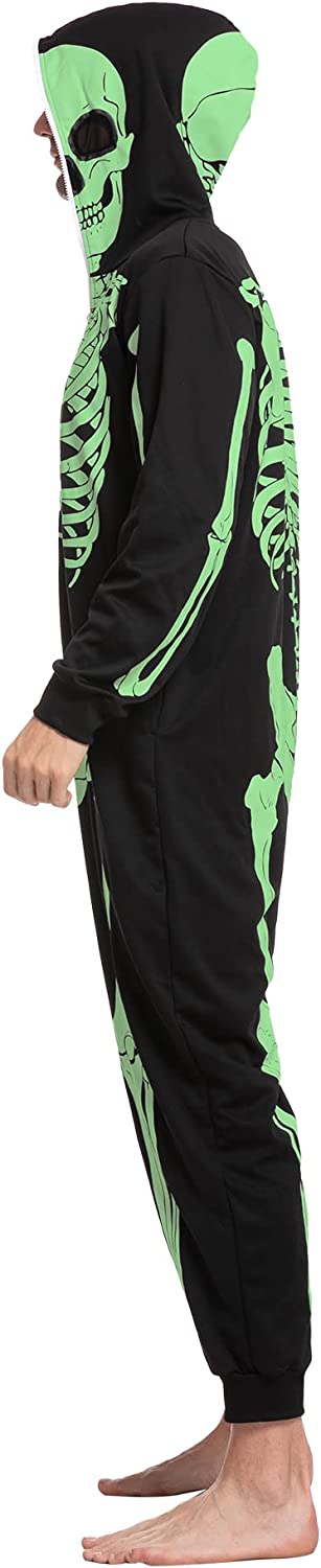 Men Skeleton Pajama jumpsuit(Glow in the Dark)-Adult