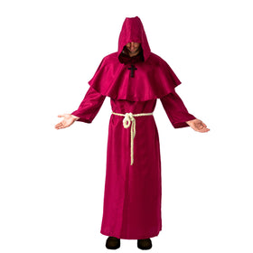 Medieval Hooded Monk Cloak Renaissance Priest Robe Cosplay Costume - Adult