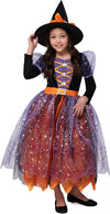 Girl witch orange pattern costume - Child