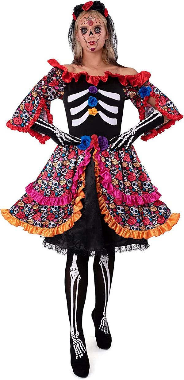 Women rose day of dead Costume - Adult