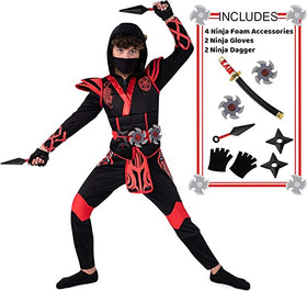Red Ninja jumpsuit Child Costume - Boys