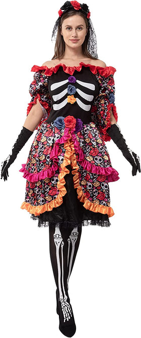 Women rose day of dead Costume - Adult