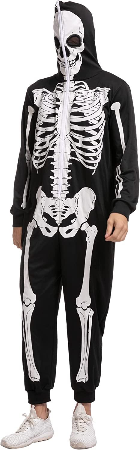 SPOOKTACULAR Men Skeleton Pajama Onesie Adult Spooktacular Creations