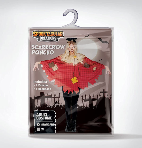 Women Scarecrow Poncho Costume - Adult