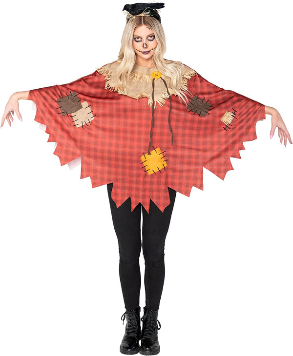 Women Scarecrow Poncho Costume - Adult