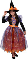 Girl witch orange pattern costume - Child