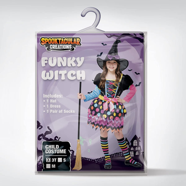 Girl witch orange pattern costume - Child