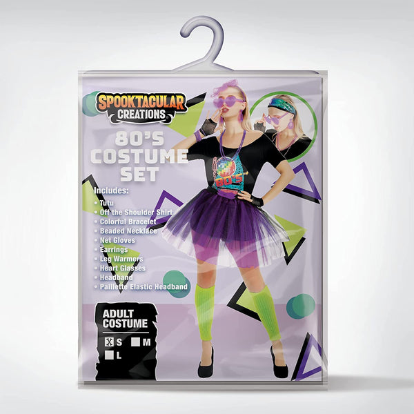 80's dress up ideas for women Spooktacular Women 80's Purple Costume Set - Adult