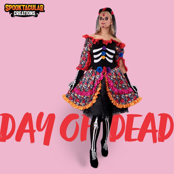 Women rose day of dead Costume - Adult