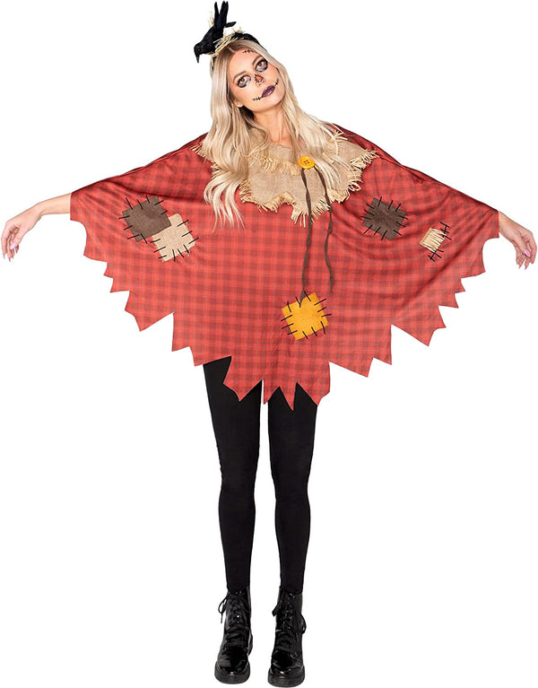 Women Scarecrow Poncho Costume - Adult