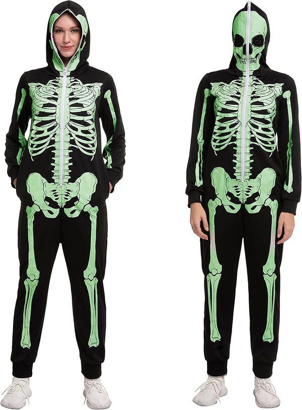 Women Glowing Skeleton Pajama jumpsuit - Adult