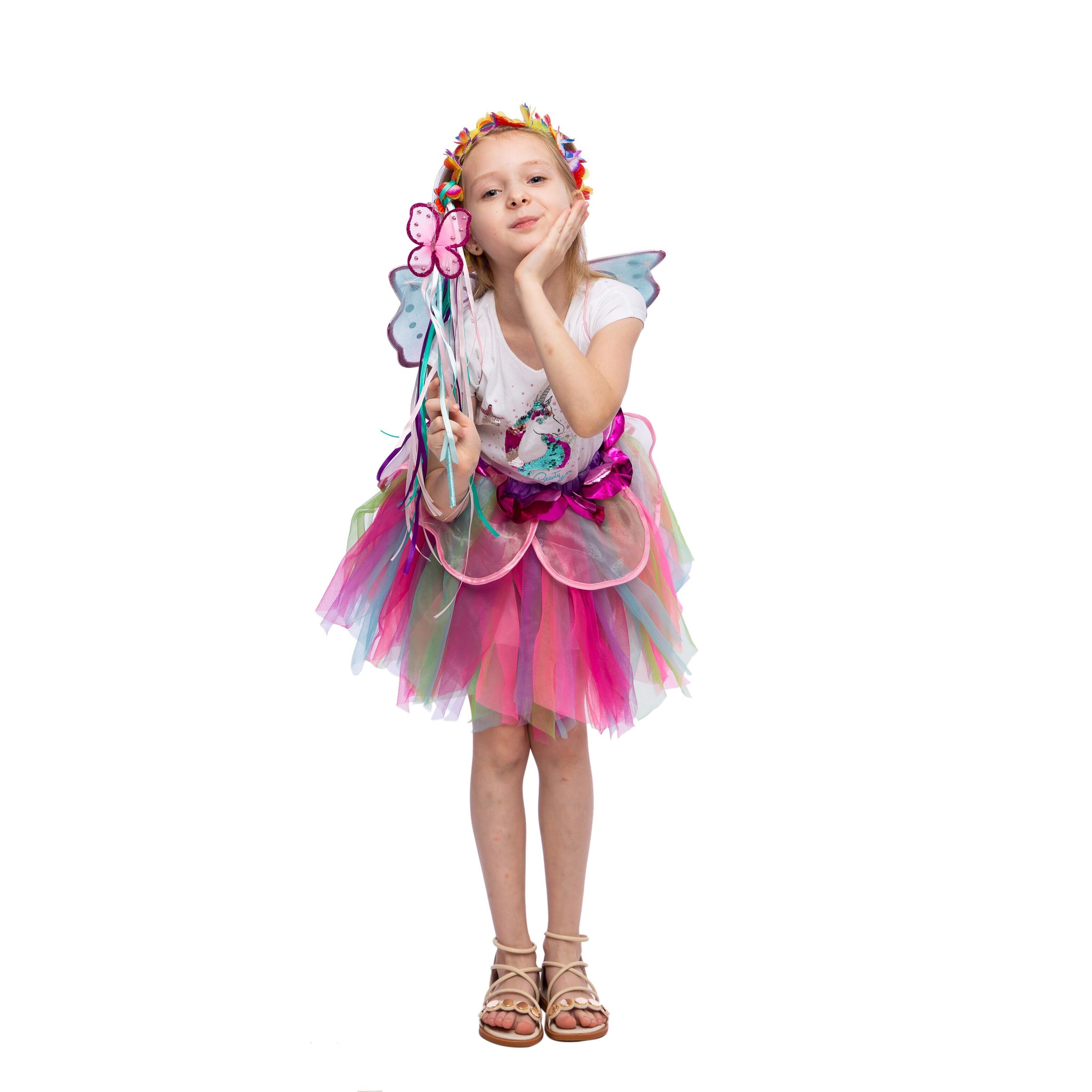 Pink Rainbow Fairy Princess Costume for Girls Cosplay | Spooktacular Creations Pink Rainbow Fairy Princess Costume for Girls Cosplay | Spooktacular Creations