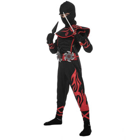 ReneeCho Ninja Halloween Costume Adult Men Japanese Dragon Ninja Costume with Hood Shirt Pants Mask Belt Wrist Bands