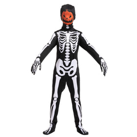 Pumpkin Second Skin Skeleton Costume - Child
