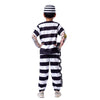 Prisoner Jail Halloween Costume with Tattoo Sleeve and Toy Handcuffs for Kids - Spooktacular Creations