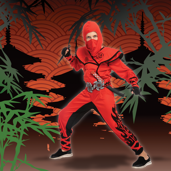 Red Ninja Costume Cosplay - Child