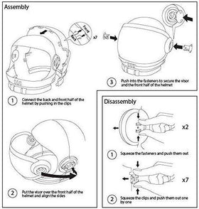 Orange Astronaut Helmet with Movable Visor Cosplay - Child